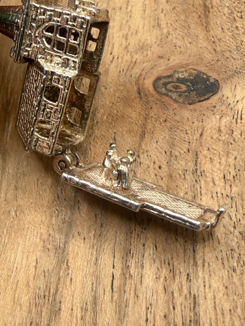 Sterling Silver Articulated Church Charm