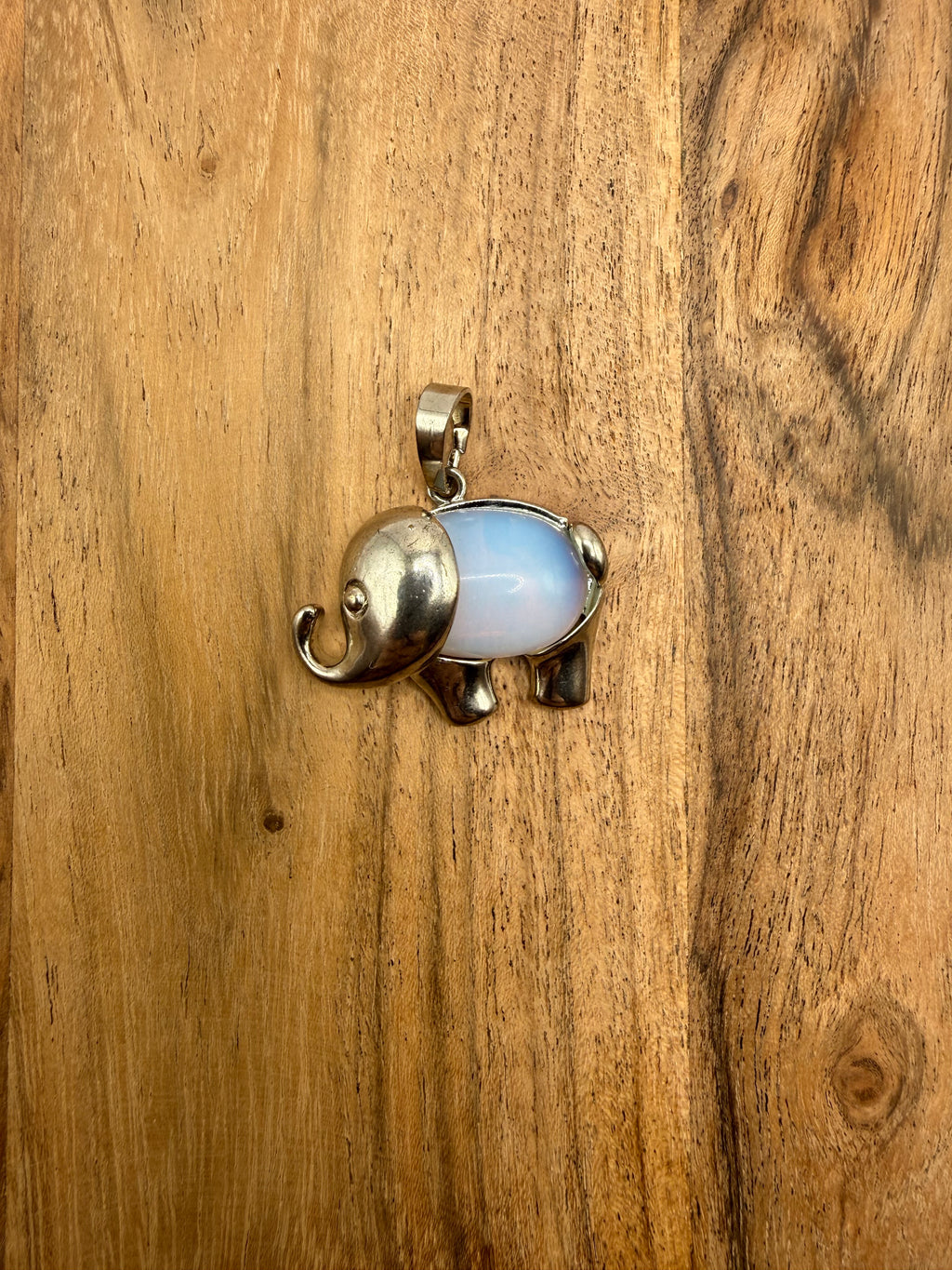 Sterling Silver Opalite Elephant Pendant