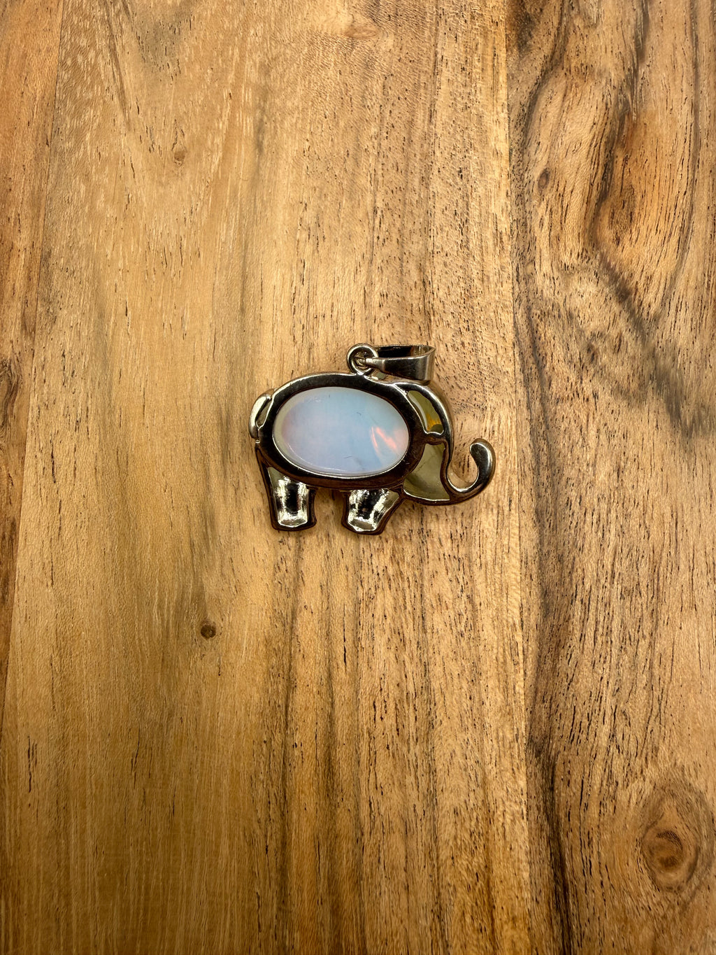 Sterling Silver Opalite Elephant Pendant