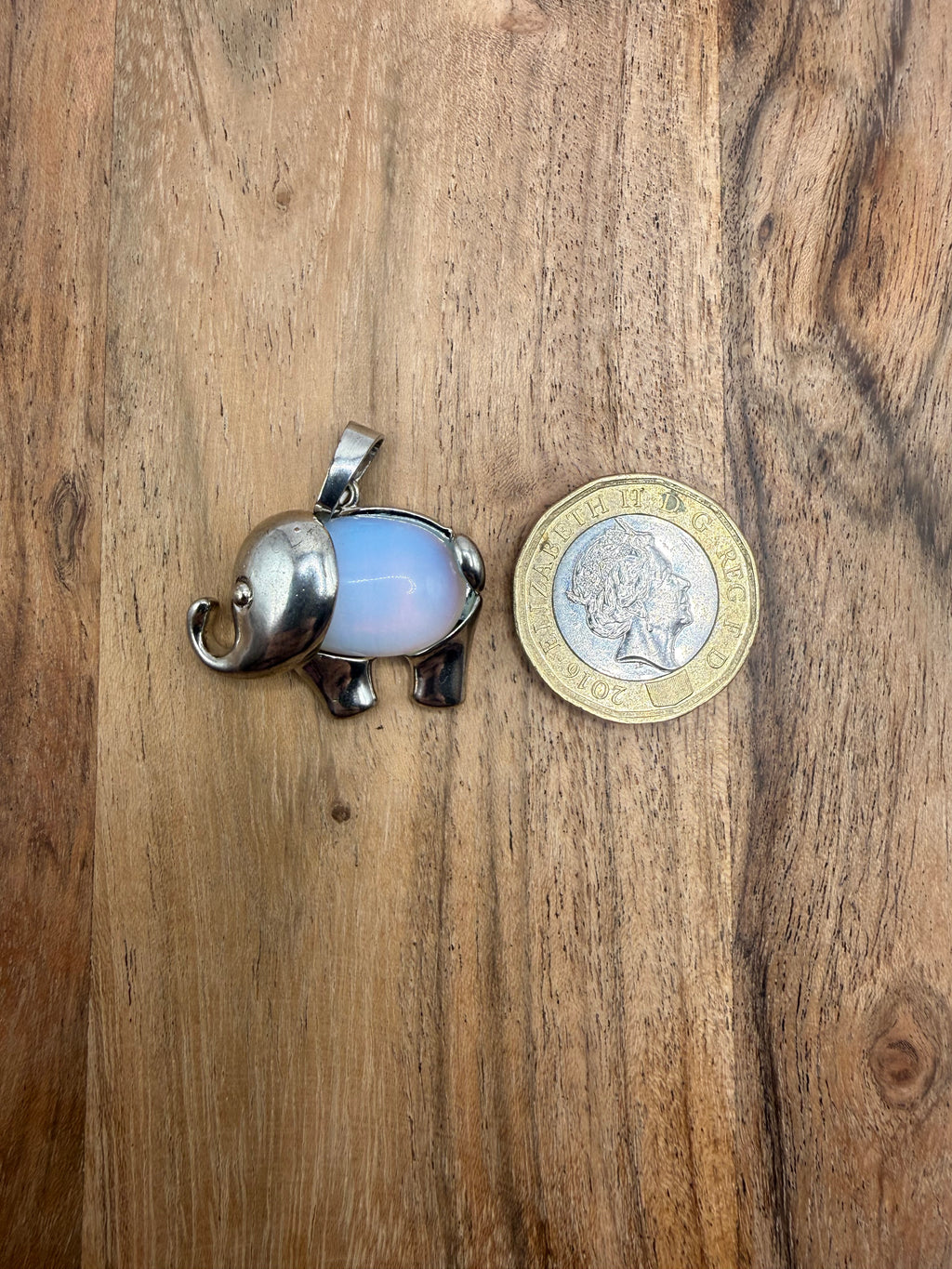 Sterling Silver Opalite Elephant Pendant