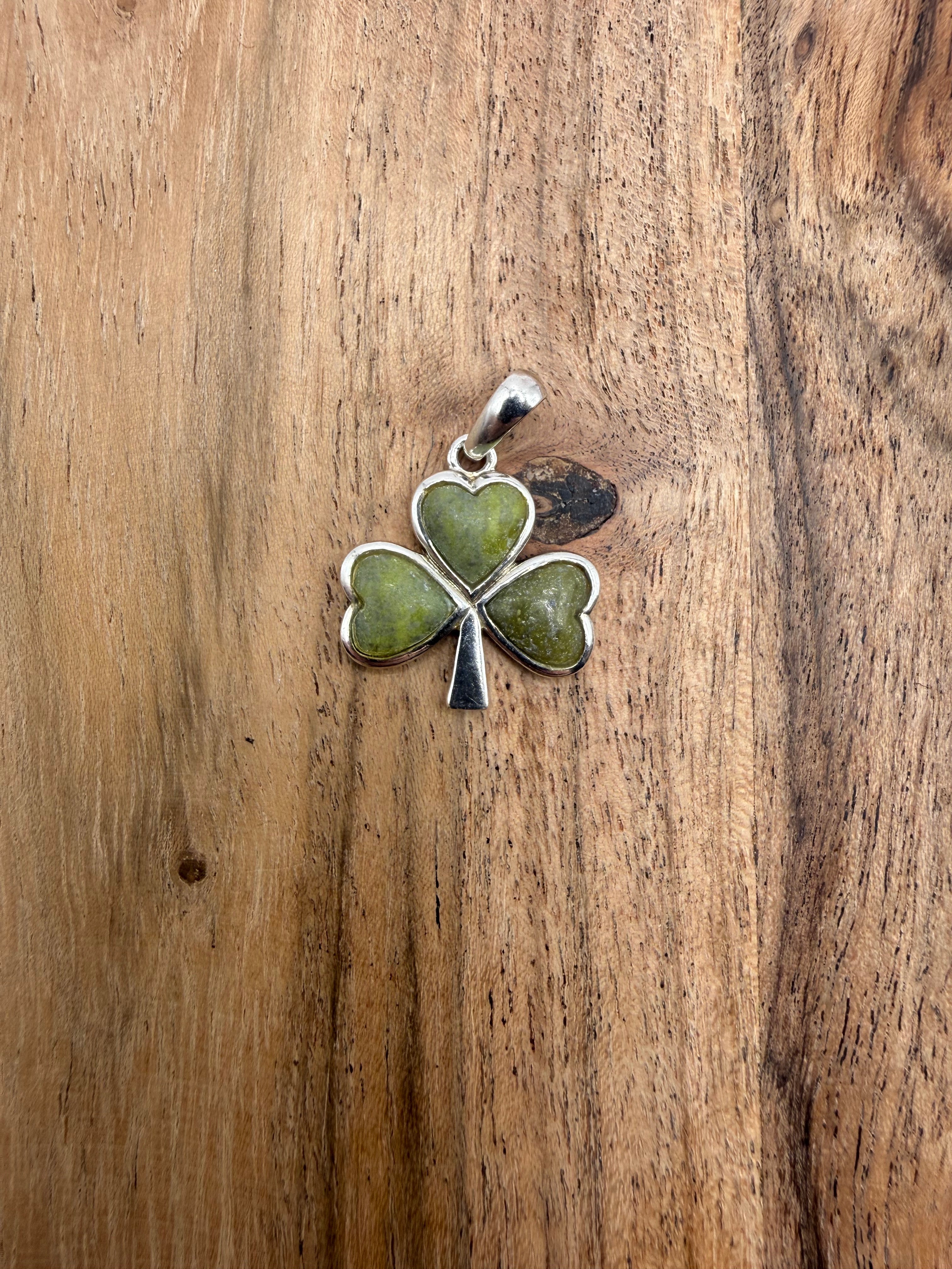 Irish Connemara Sterling Silver Clover Pendant