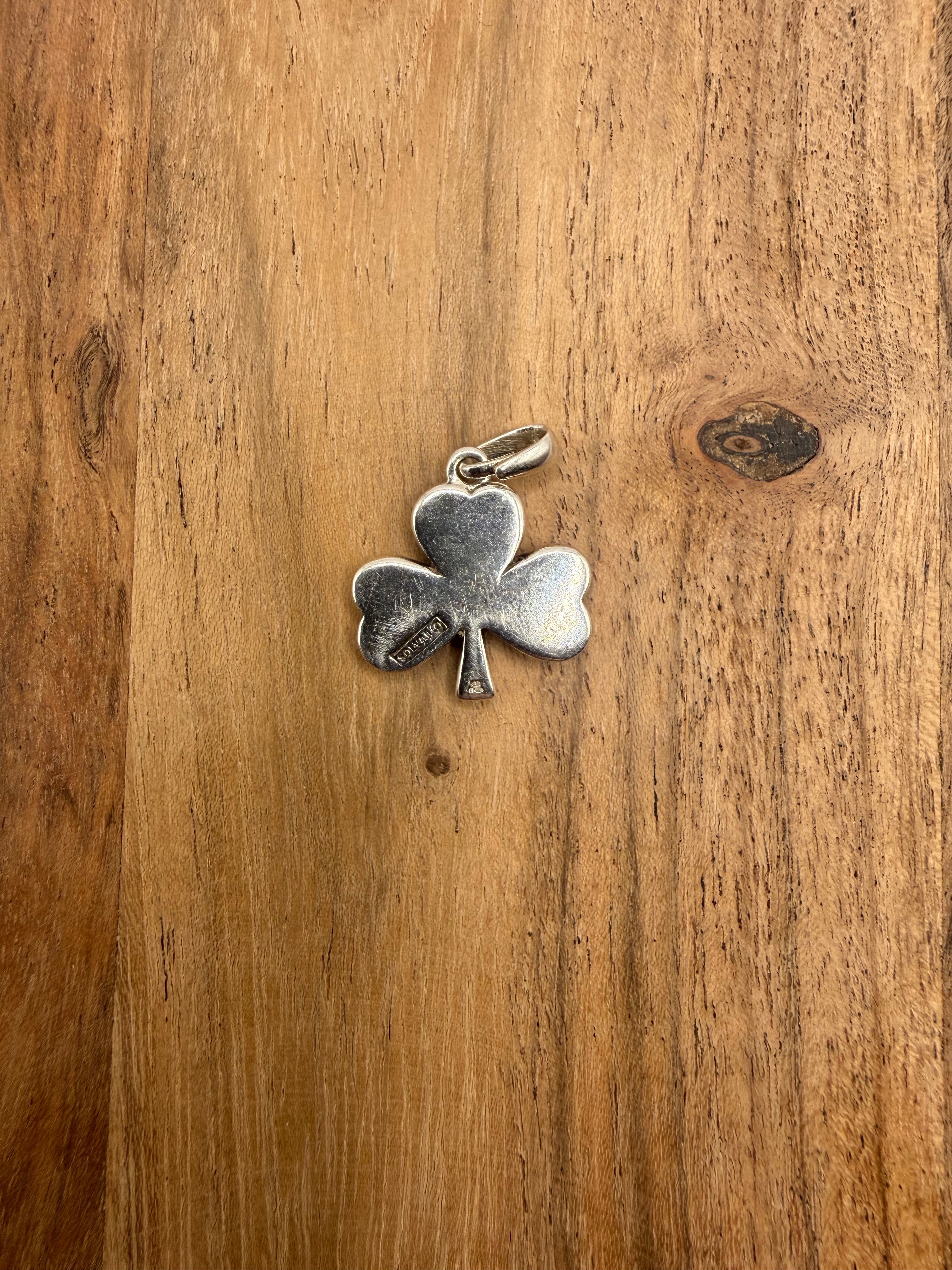 Irish Connemara Sterling Silver Clover Pendant