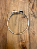Sterling Silver Blue Abalone Cuff Bangle