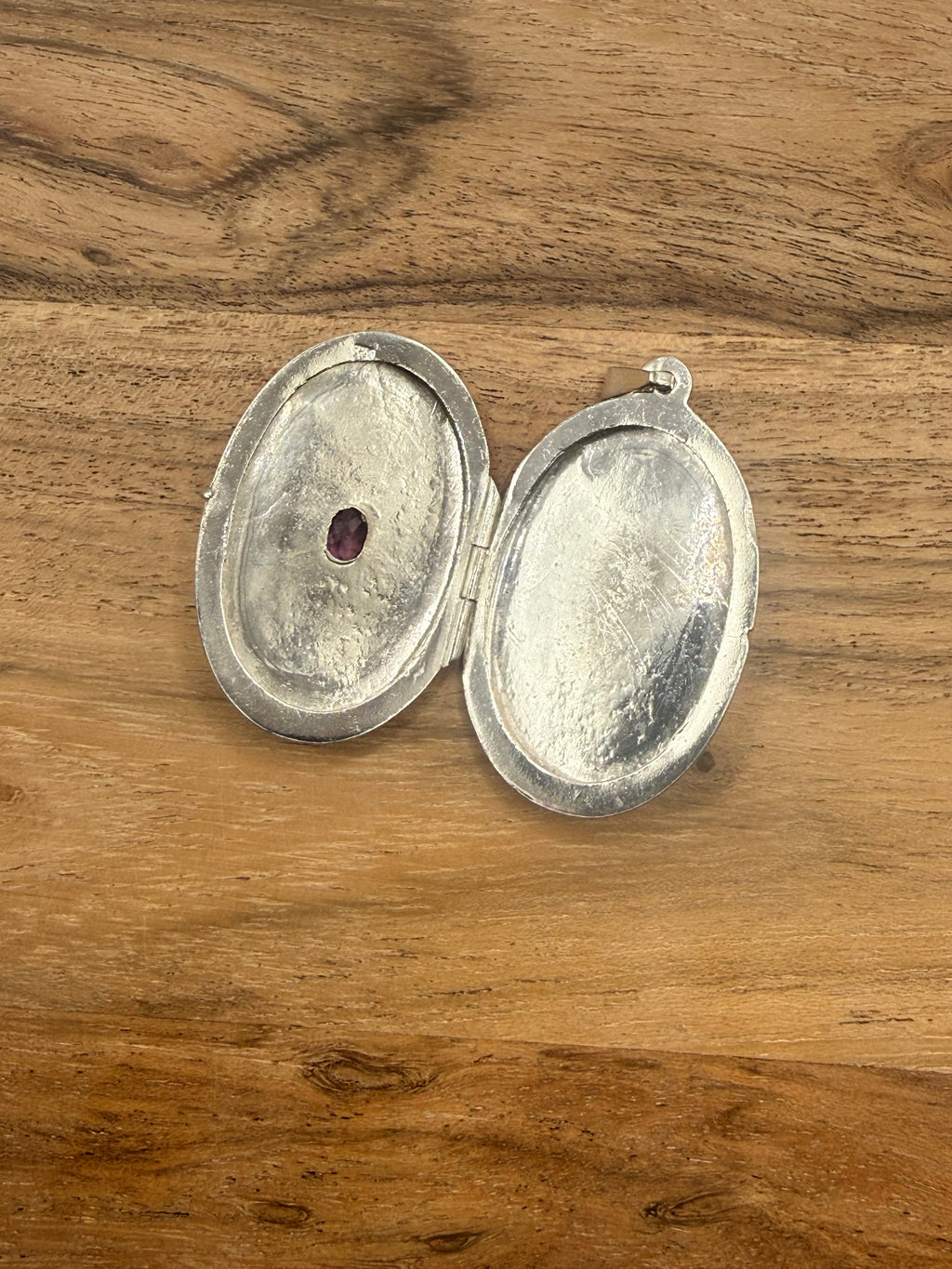 Sterling Silver Locket with Amethyst Stone
