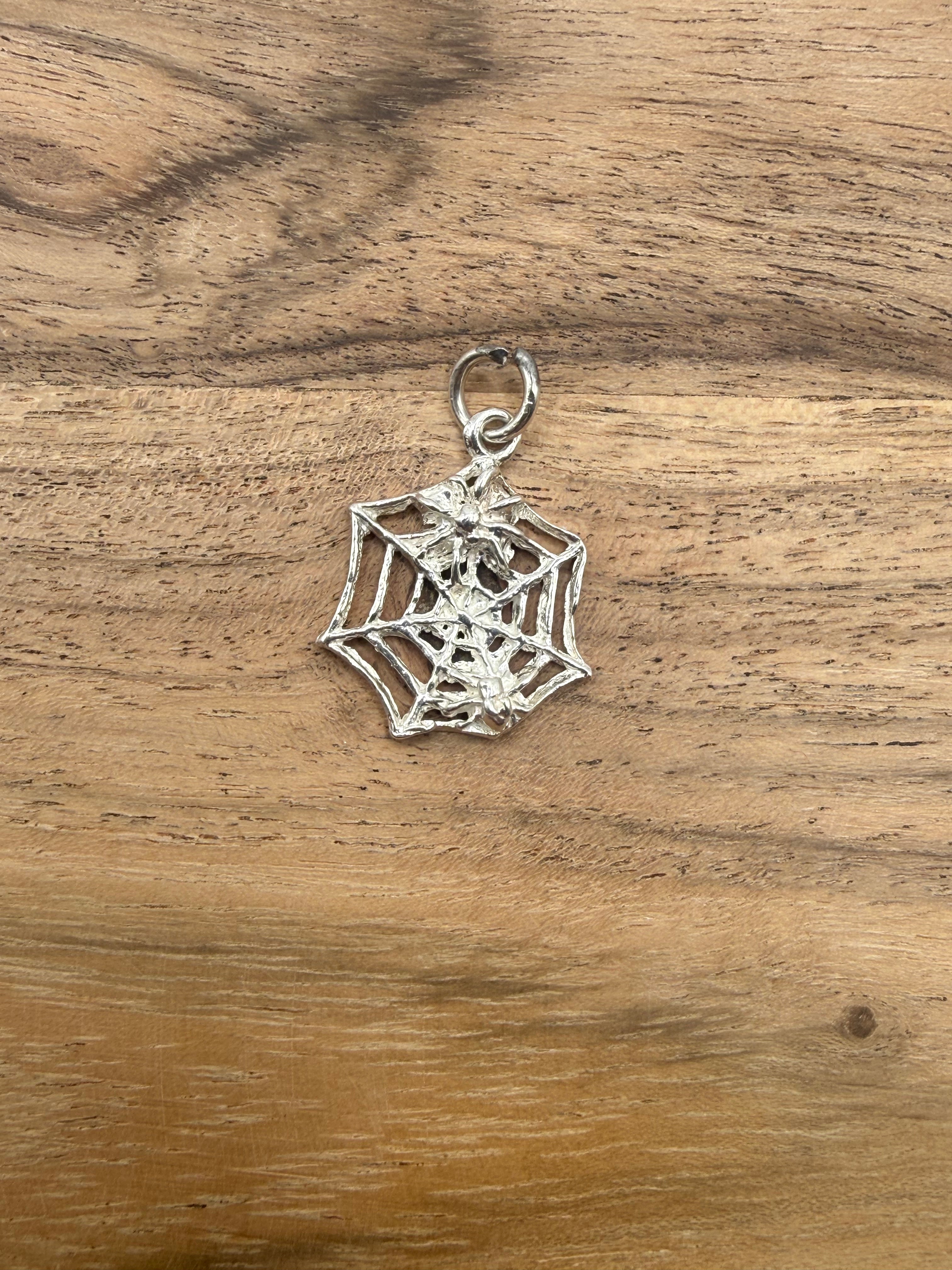 Sterling Silver Spiderweb Charm