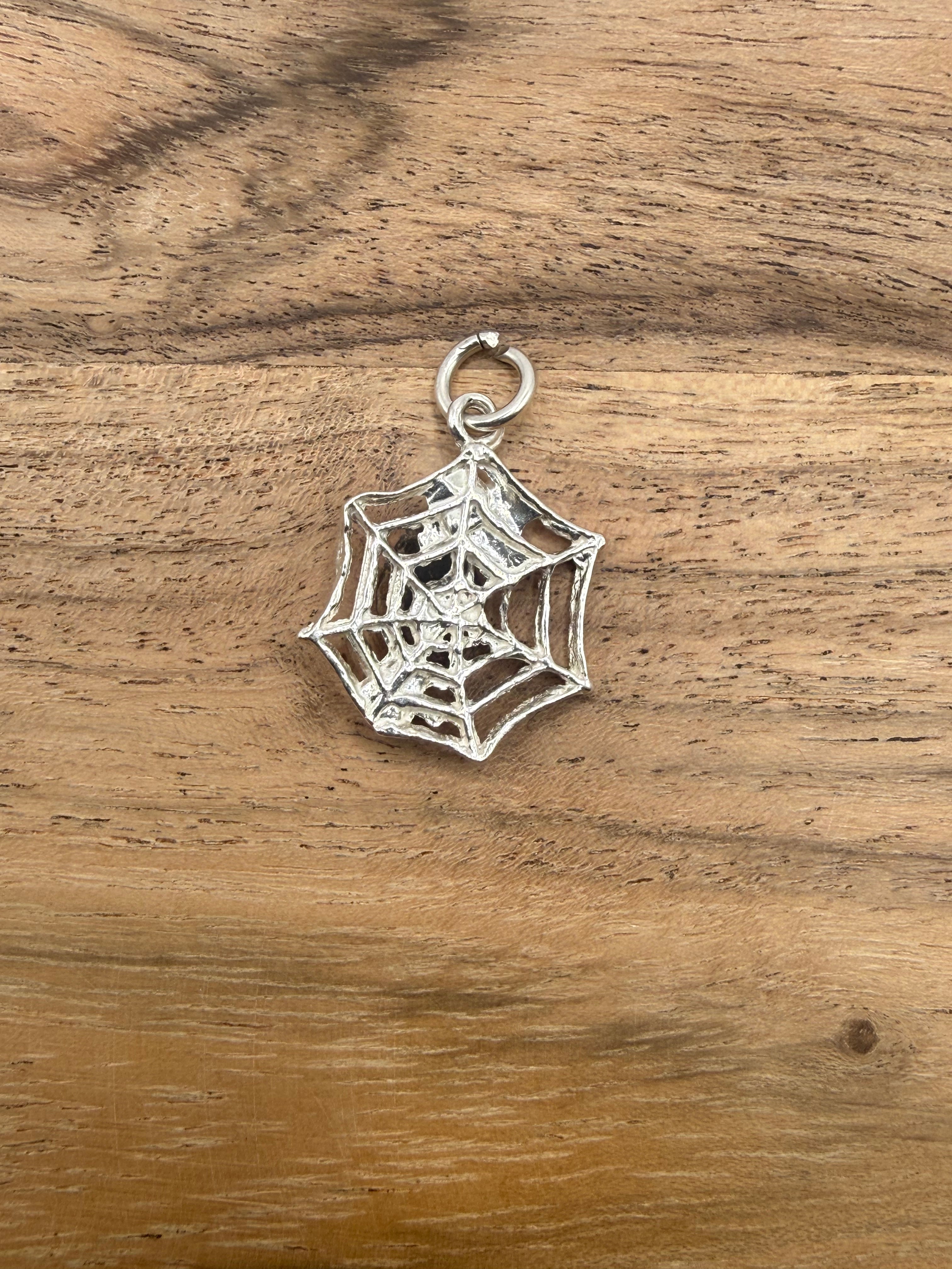 Sterling Silver Spiderweb Charm