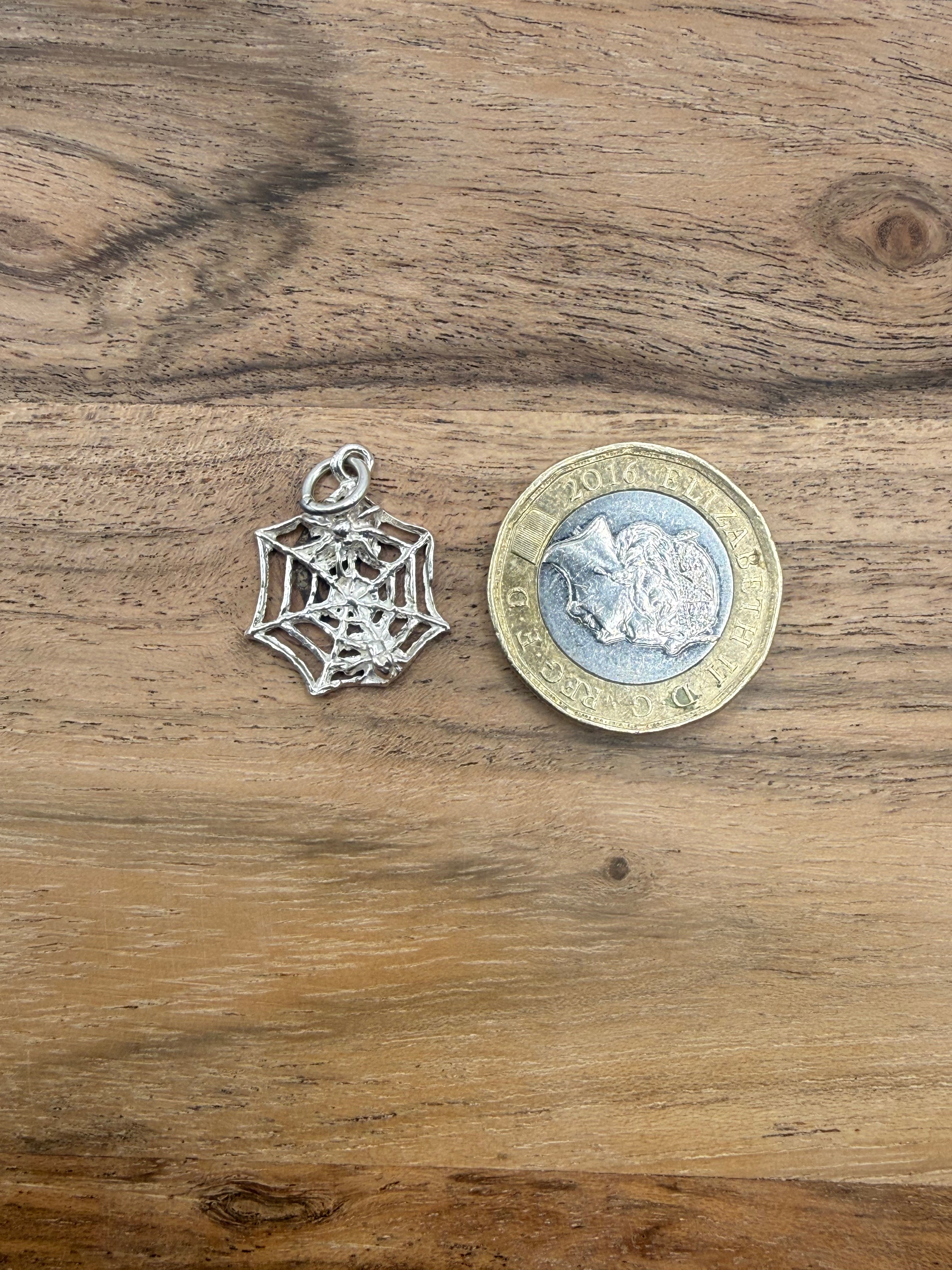 Sterling Silver Spiderweb Charm