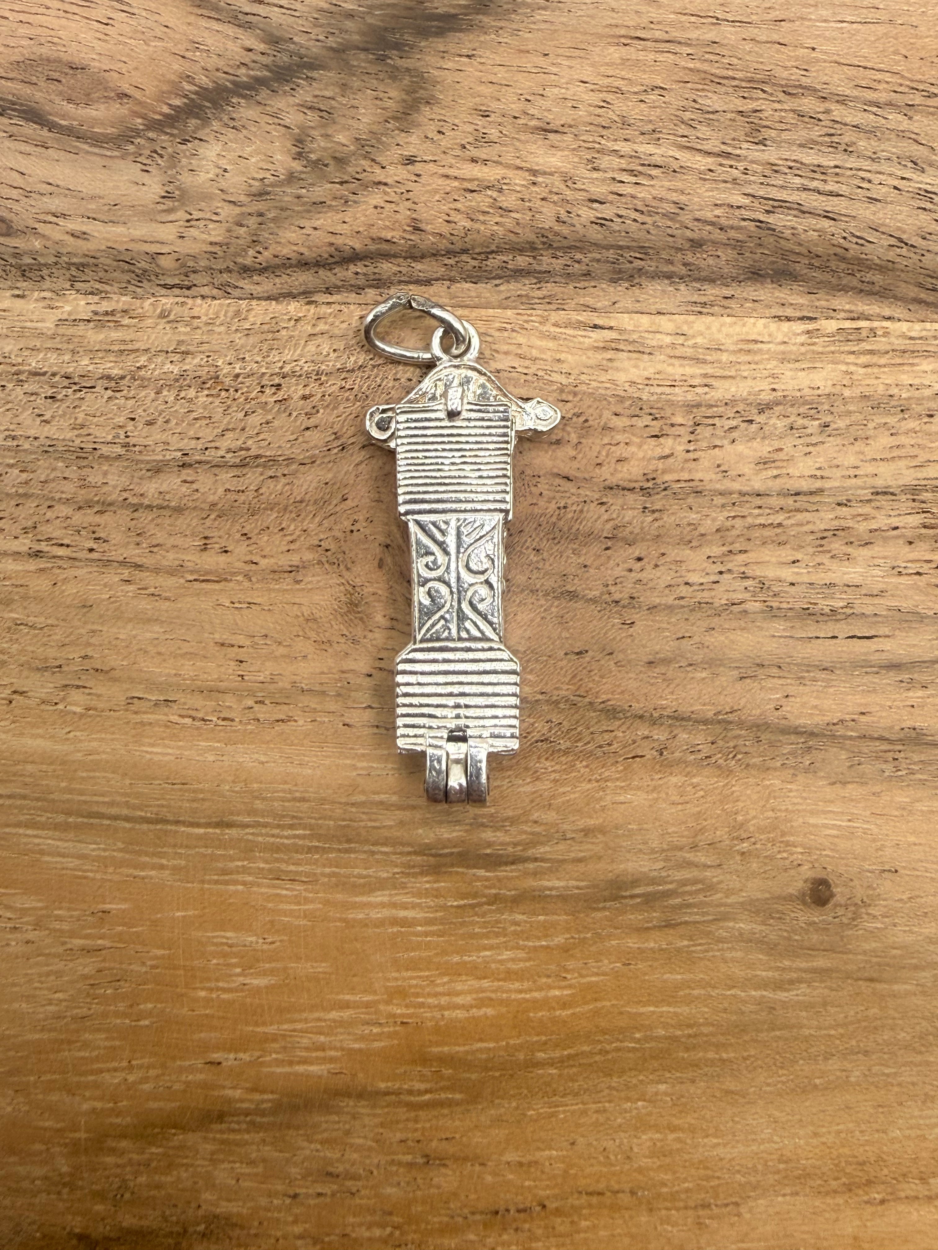 Sterling Silver Articulated Grandfather Clock Charm