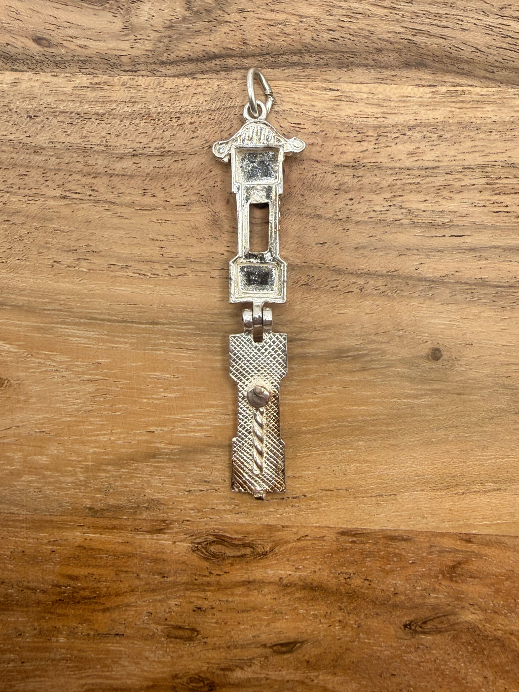 Sterling Silver Articulated Grandfather Clock Charm