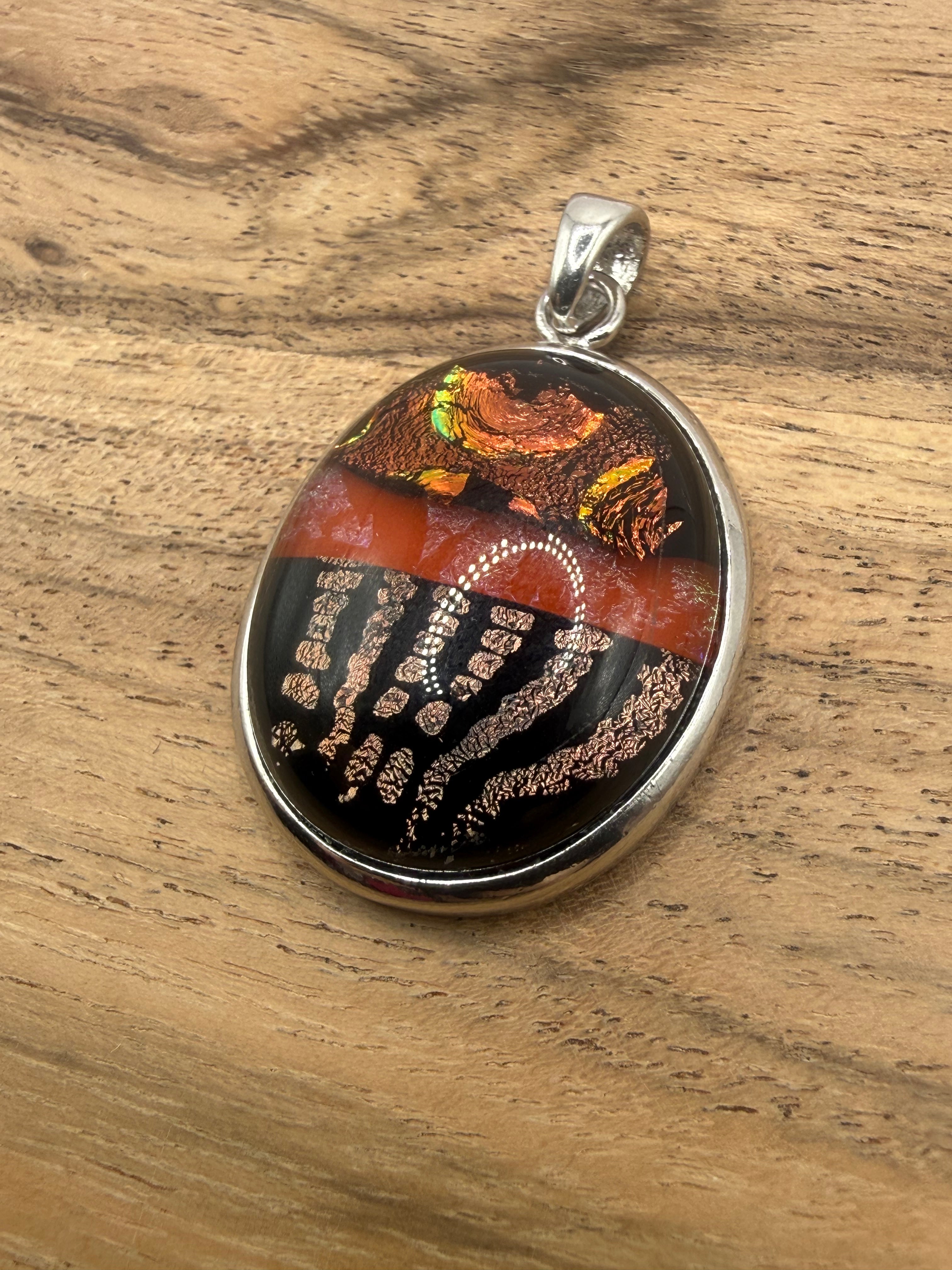 Sterling Silver Dichroic Glass Pendant