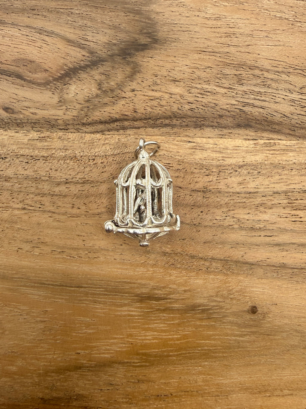 Sterling Silver Articulated Bird Cage Charm