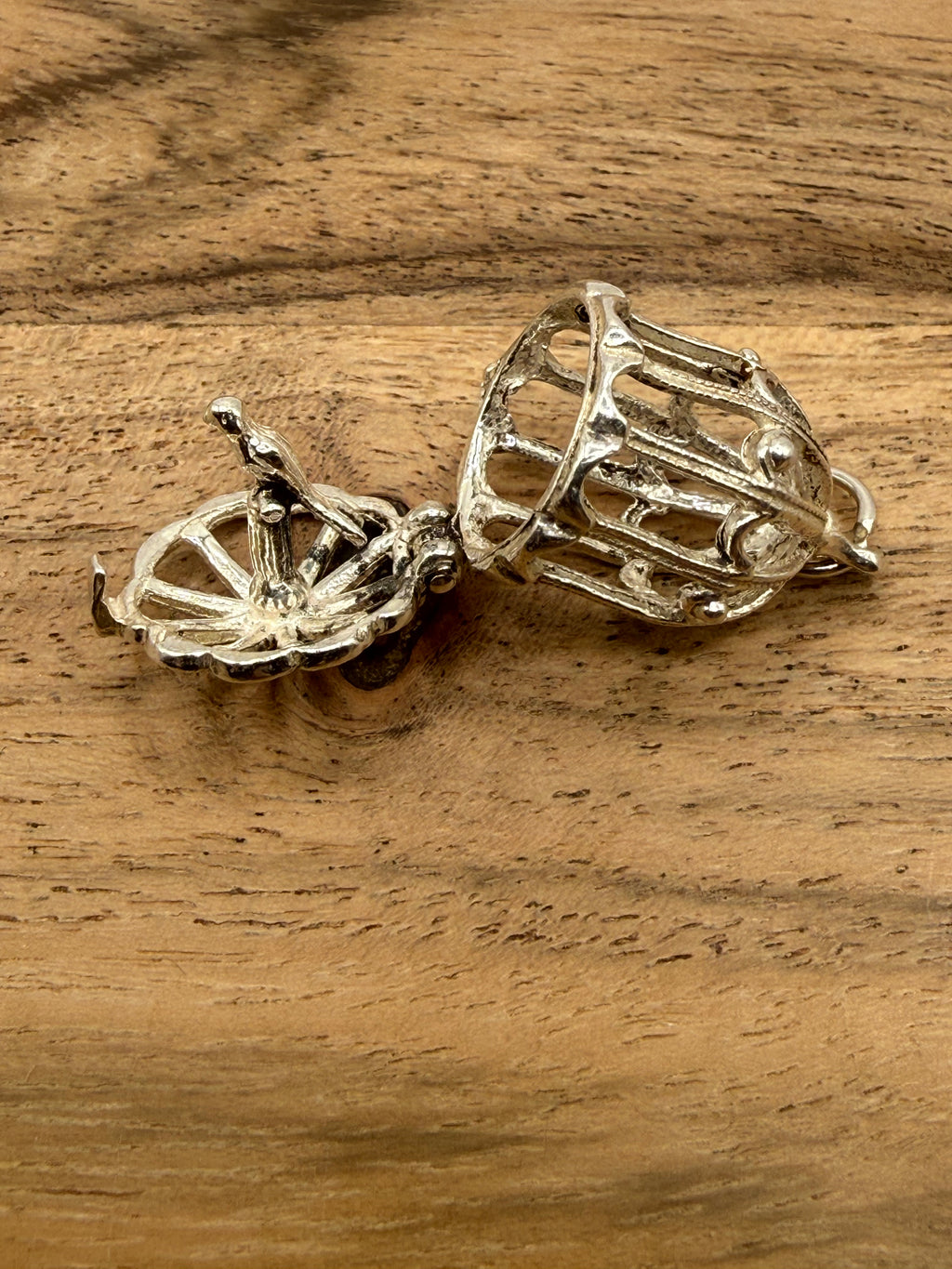 Sterling Silver Articulated Bird Cage Charm