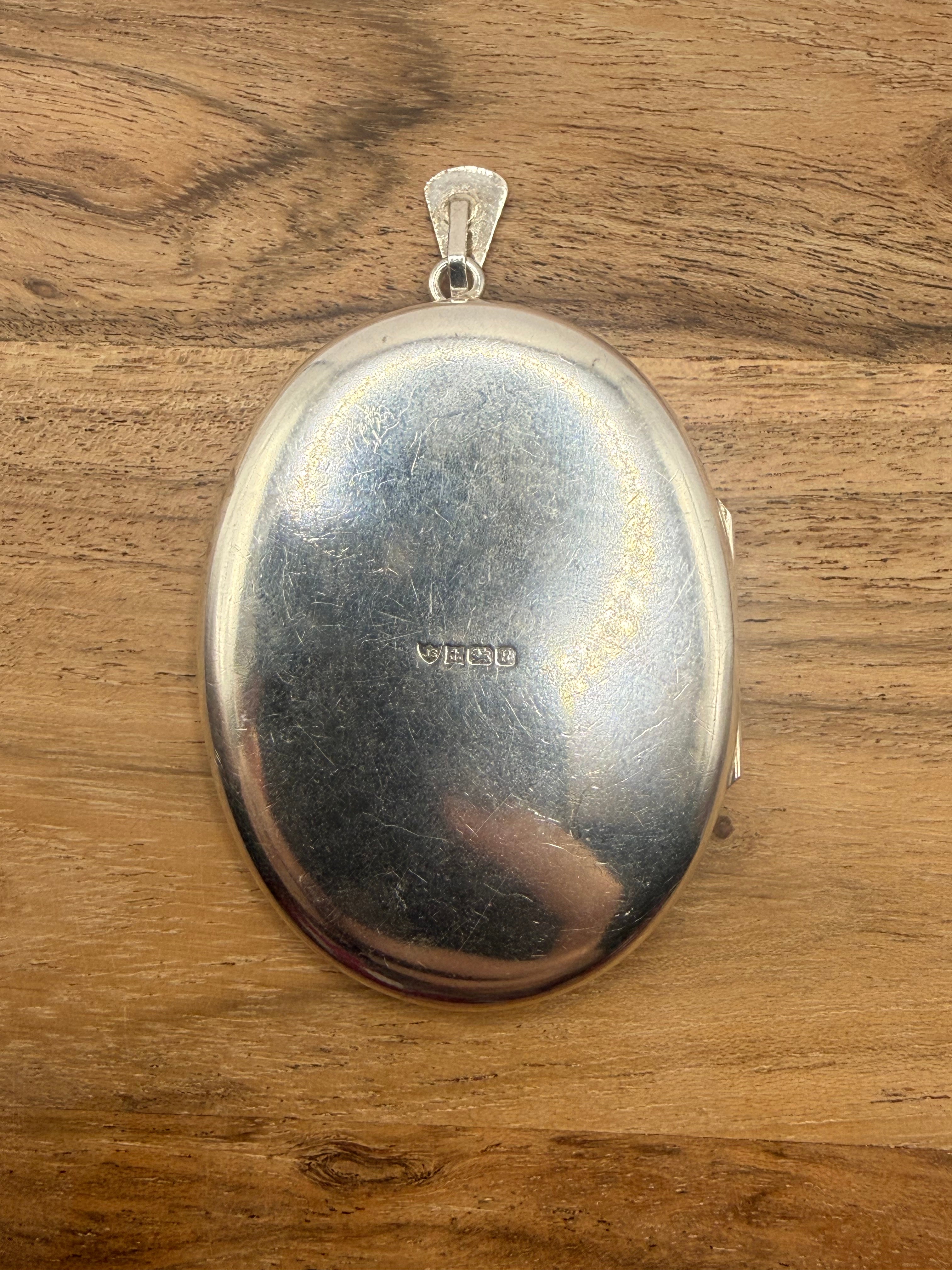 Sterling Silver Large Vintage Floral Locket
