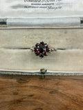 Sterling Silver Garnet Cluster Ring (L)