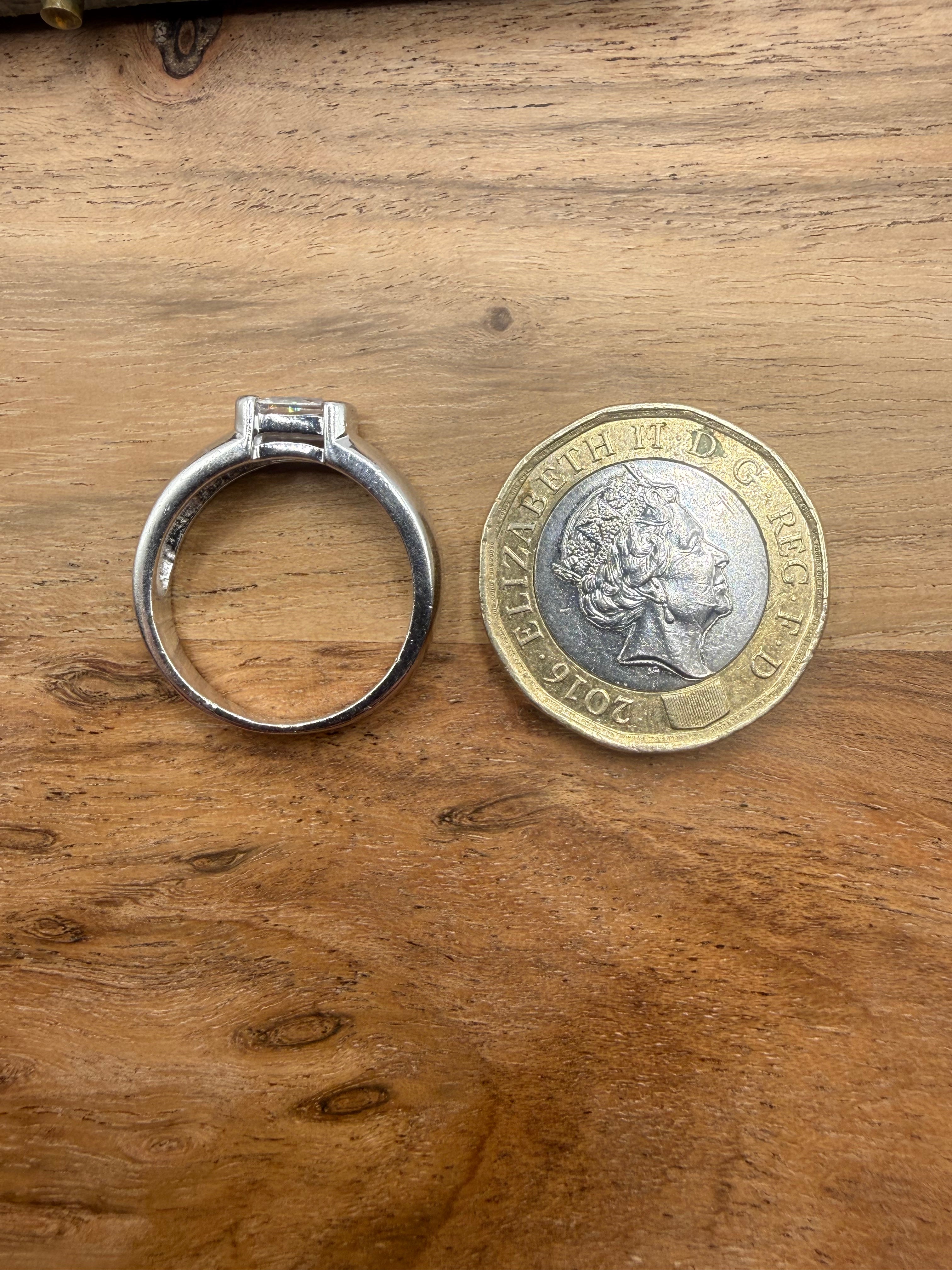 Sterling Silver CZ Ring (N)