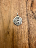 St Christopher Sterling Silver Circle Pendant