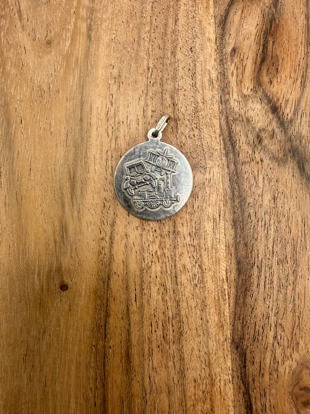 St Christopher Sterling Silver Circle Pendant