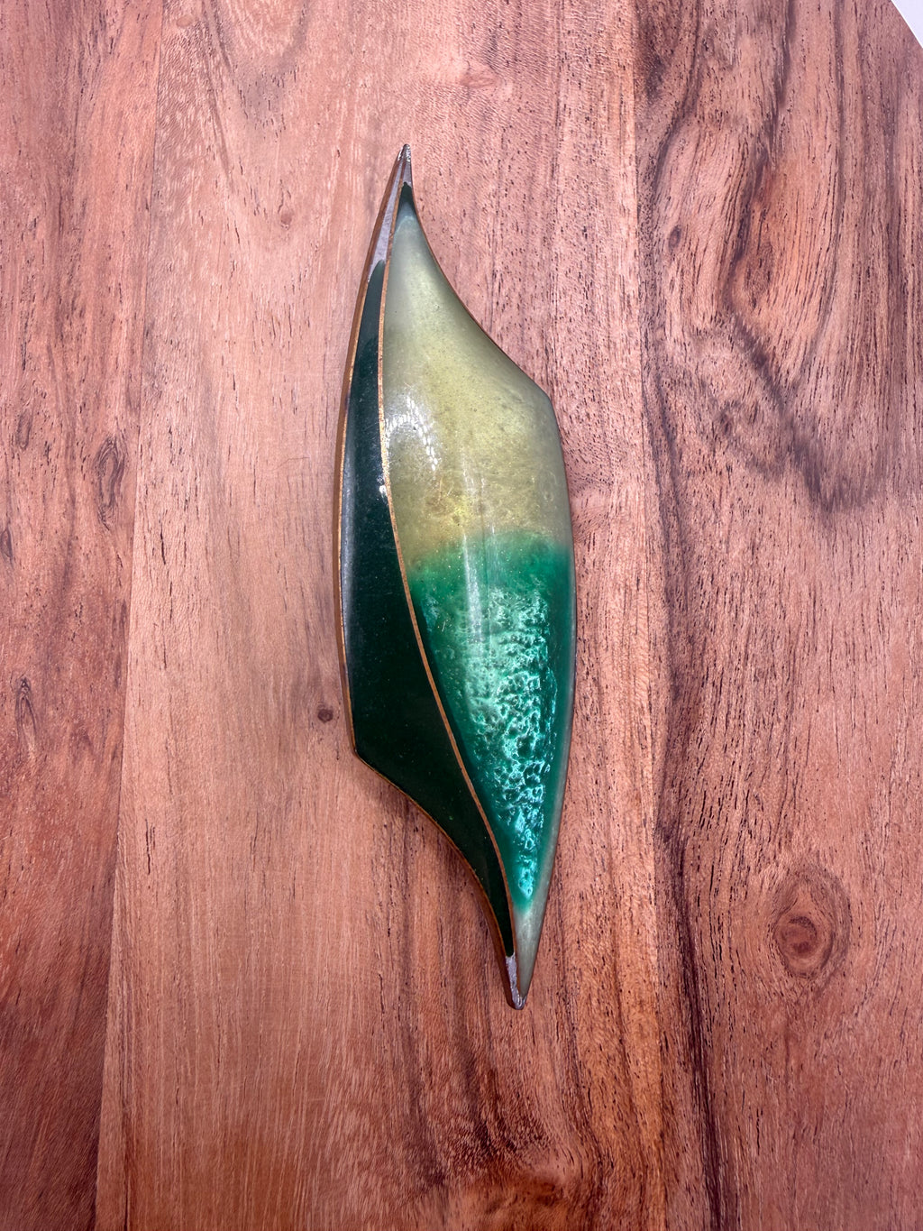 Vintage Green Enamel Brooch
