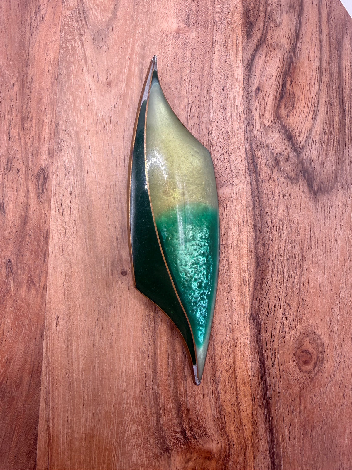 Vintage Green Enamel Brooch